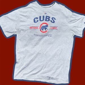 Chicago Cubs ⚾️❤️  Majestic Men's 2XT Gray T-Shirt National League Graphic